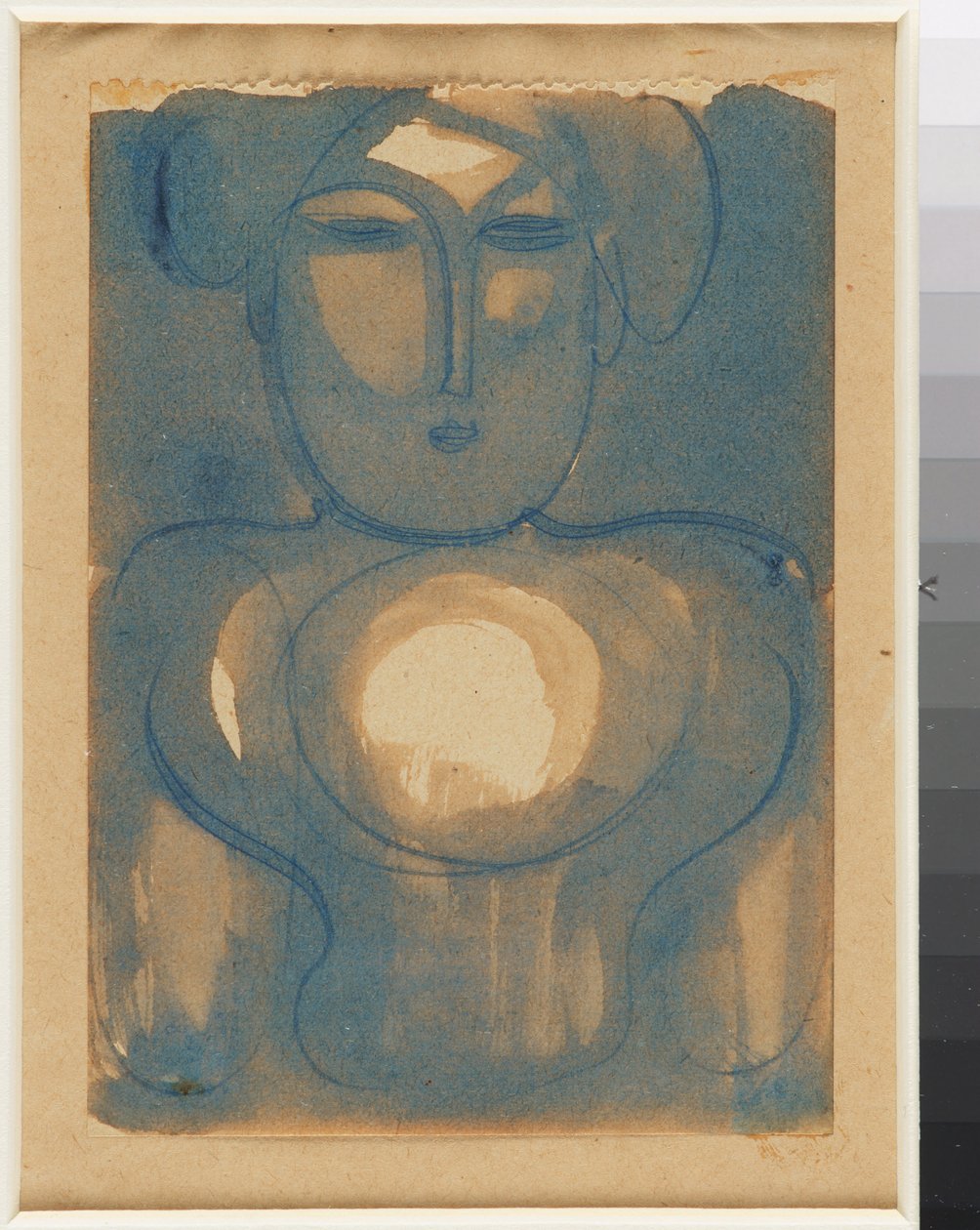 Halbfigur mit Licht auf Stirn und Brust autorstwa Oskar Schlemmer
