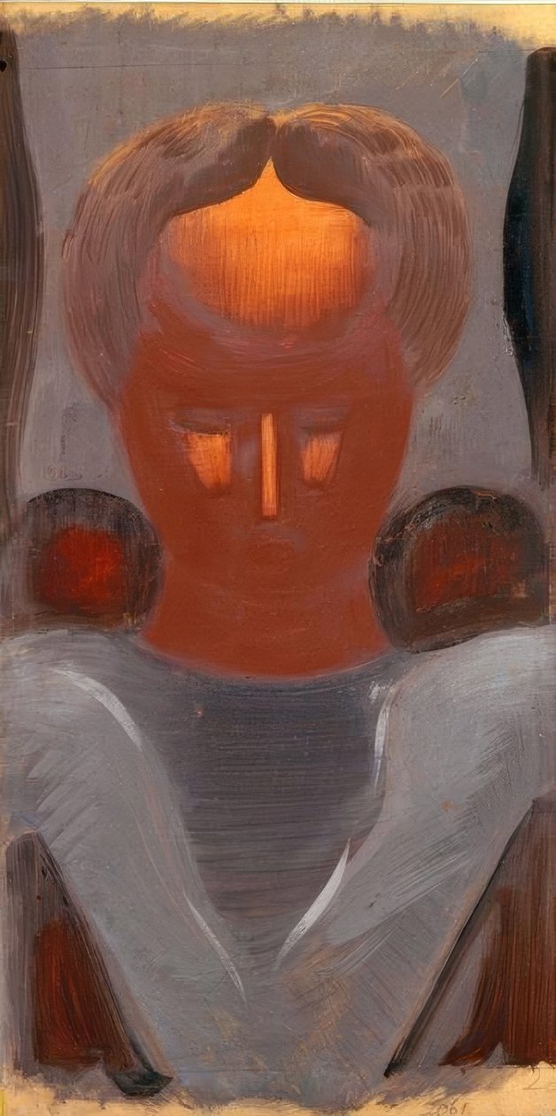 Głowa z podświetlonym czołem autorstwa Oskar Schlemmer
