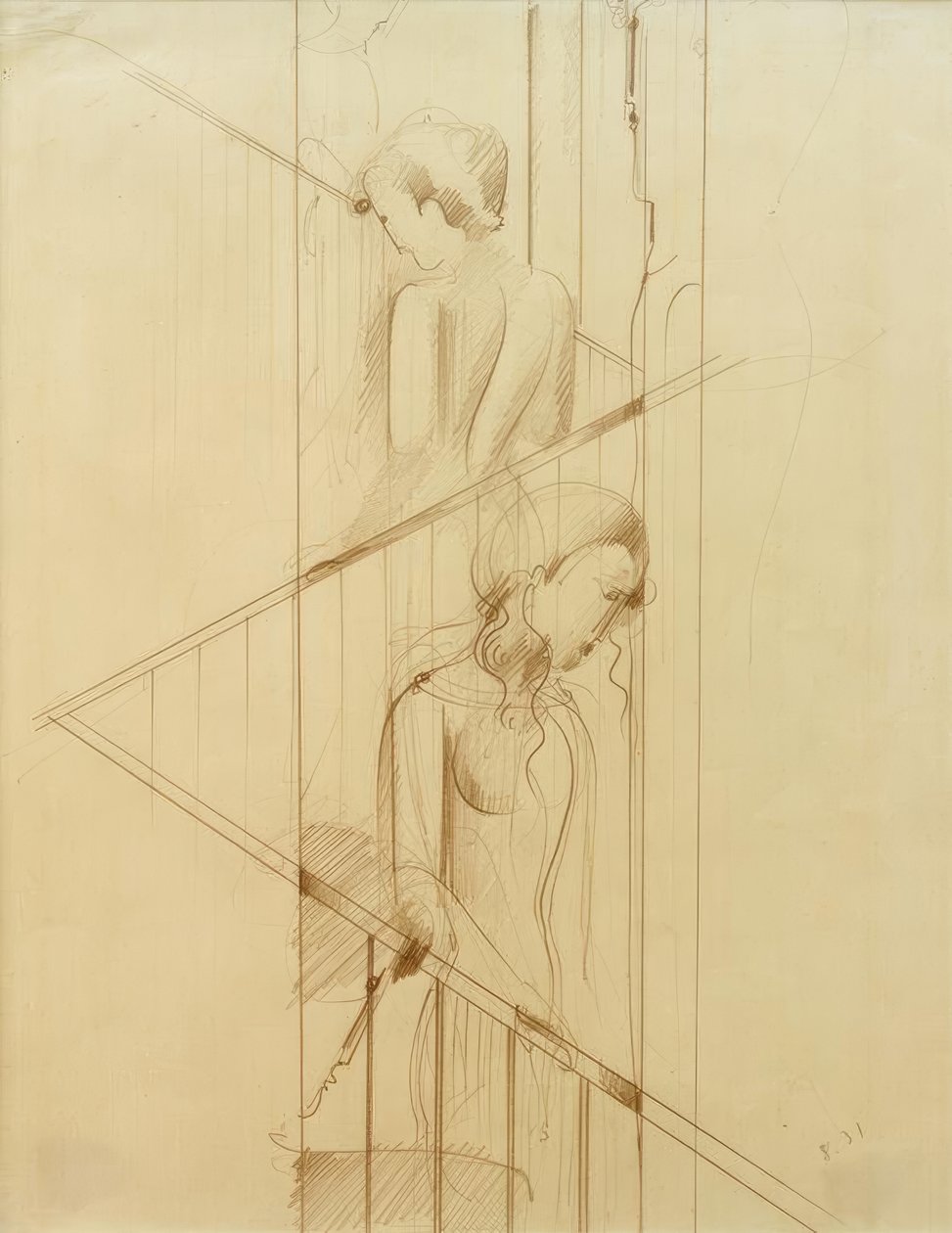 Scena schodów autorstwa Oskar Schlemmer