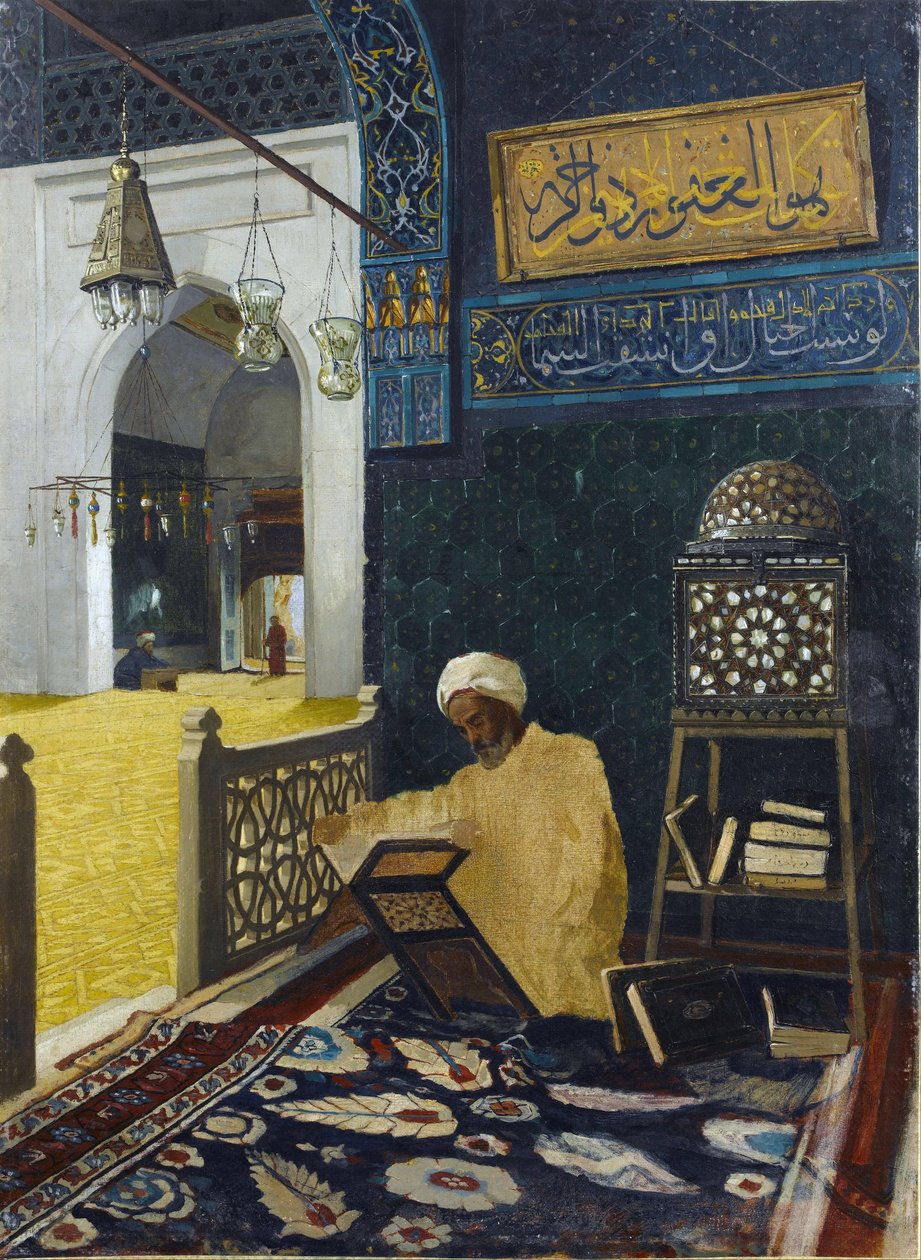 Recytacja Koranu - Osman Hamdi Bey w Peinture autorstwa Osman Hamdi Bey