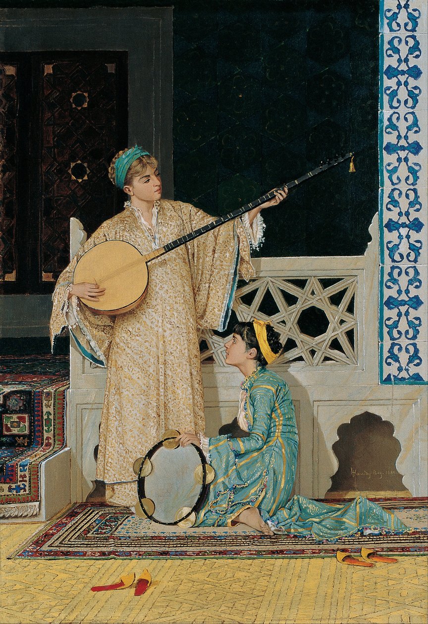 Dwie dziewczyny muzyka autorstwa Osman Hamdi Bey