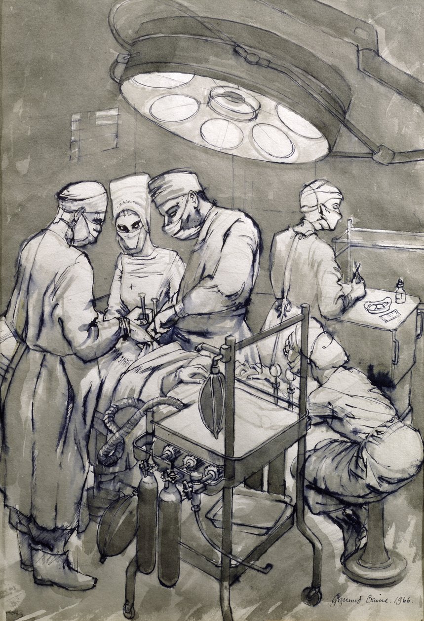 Teatr Operacyjny, 1966 (wc na papierze) autorstwa Osmund Caine
