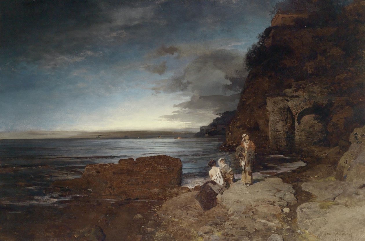 Wieczór na wybrzeżu autorstwa Oswald Achenbach