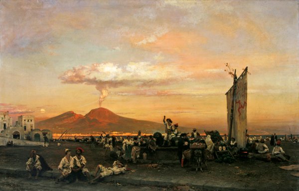 Nabrzeże w Neapolu, 1859 autorstwa Oswald Achenbach