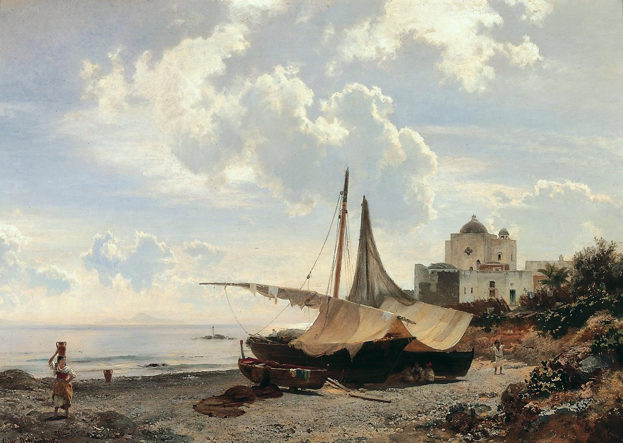 Wieża Greka autorstwa Oswald Achenbach