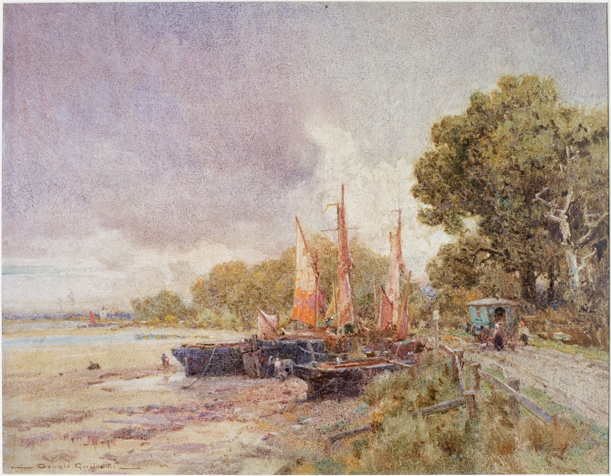Tamiza w Barnes (ołówek) autorstwa Oswald Garside
