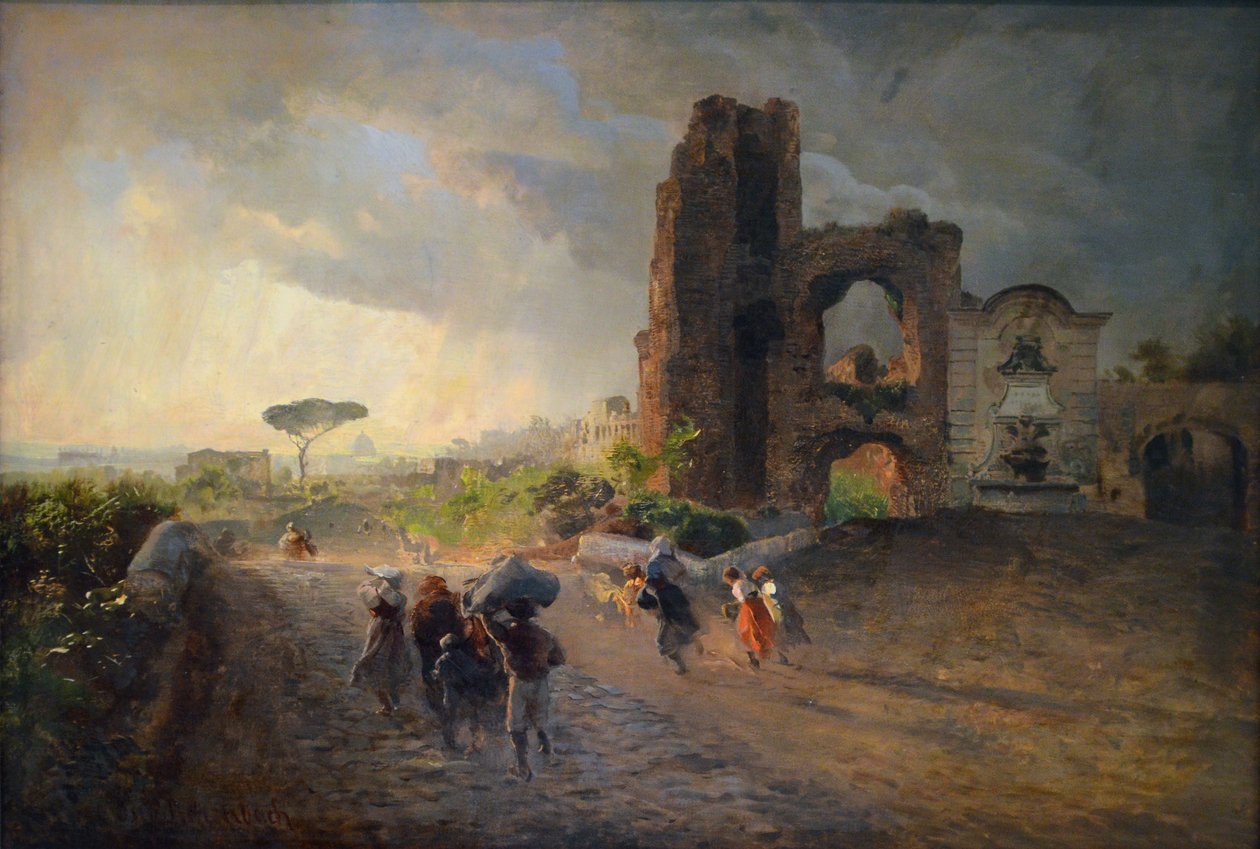 Francuski: Paysage romain Krajobraz rzymski autorstwa Oswald Achenbach