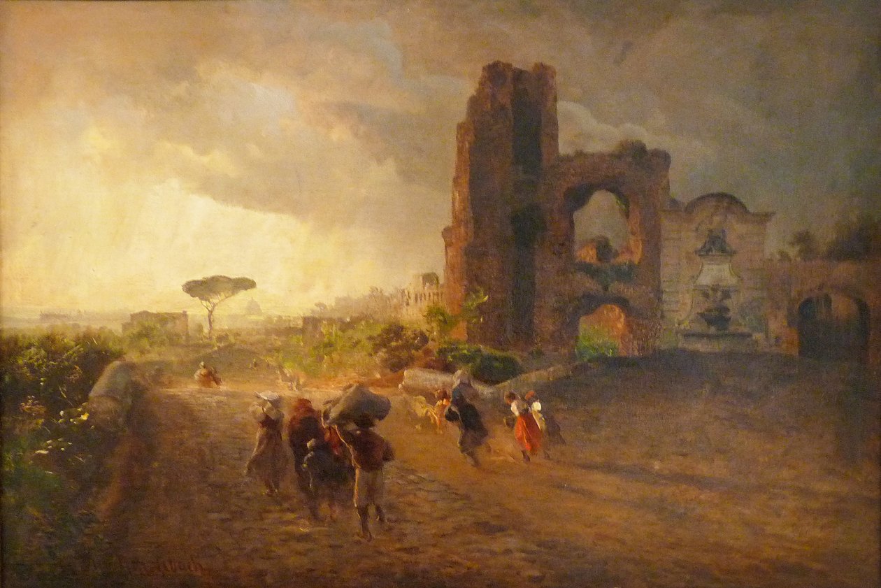 Francuski: Paysage romain Krajobraz rzymski autorstwa Oswald Achenbach