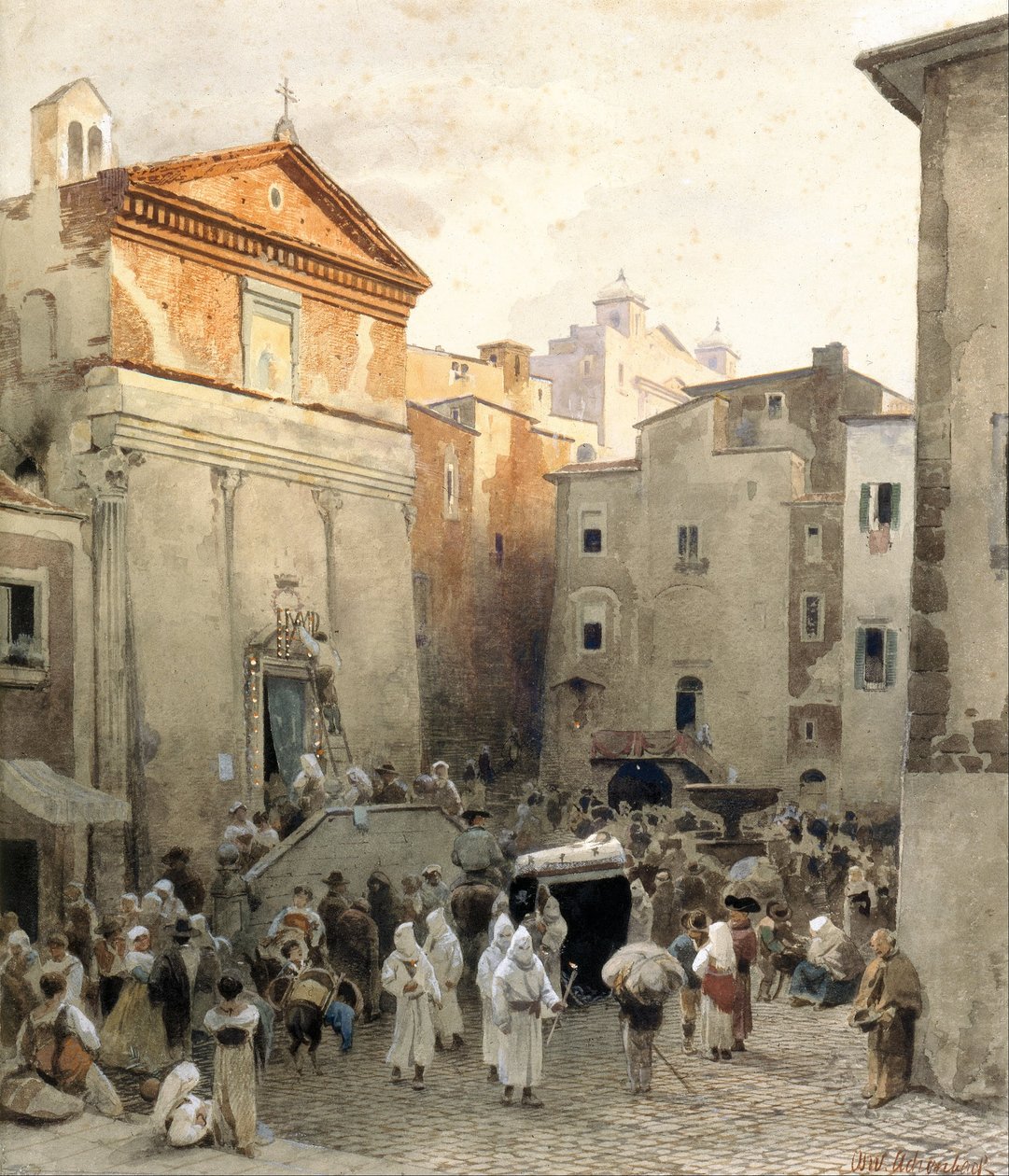 Pogrzeb w Palestrinie autorstwa Oswald Achenbach