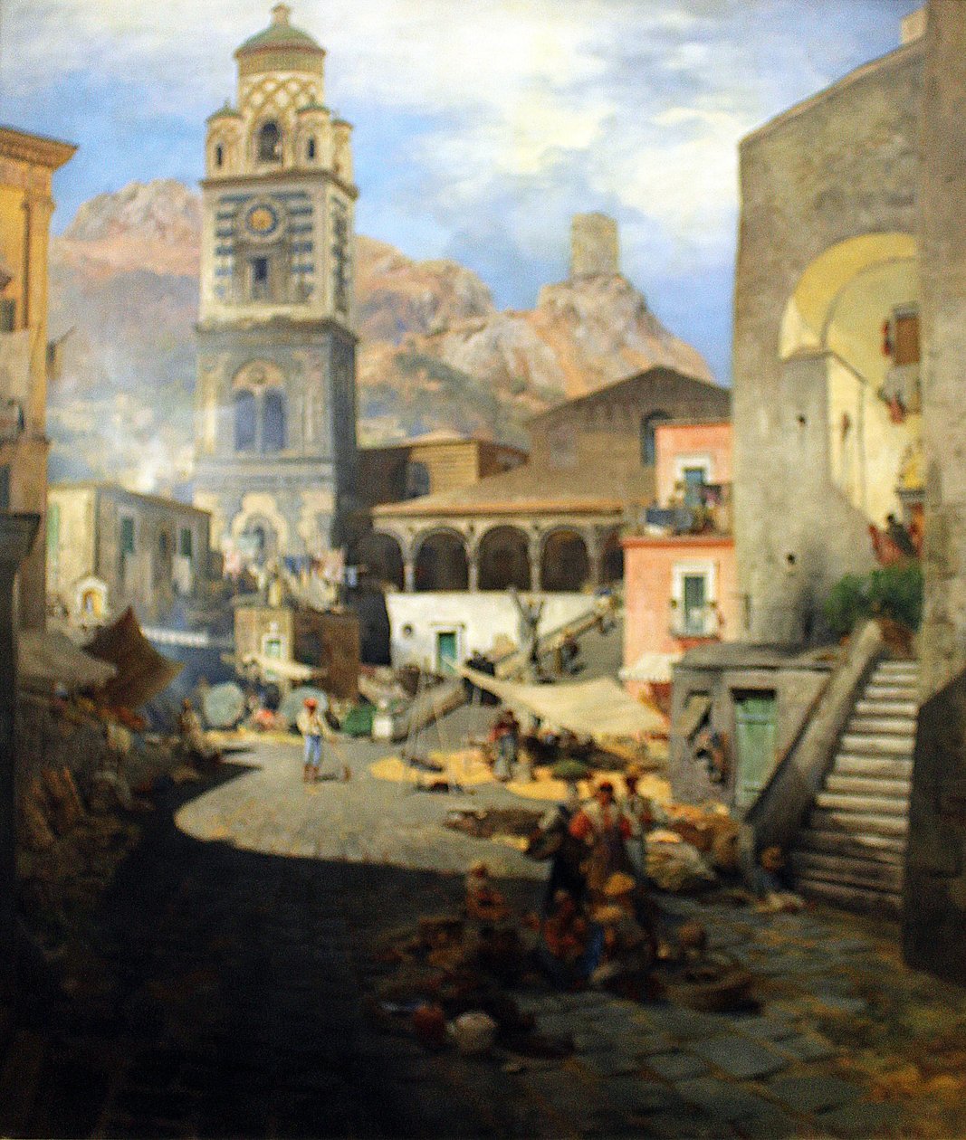 Niemiecki: Rynek Amalfi autorstwa Oswald Achenbach