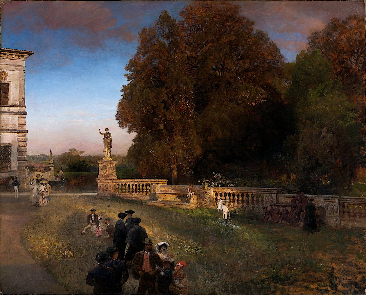 W parku Villa Borghese autorstwa Oswald Achenbach