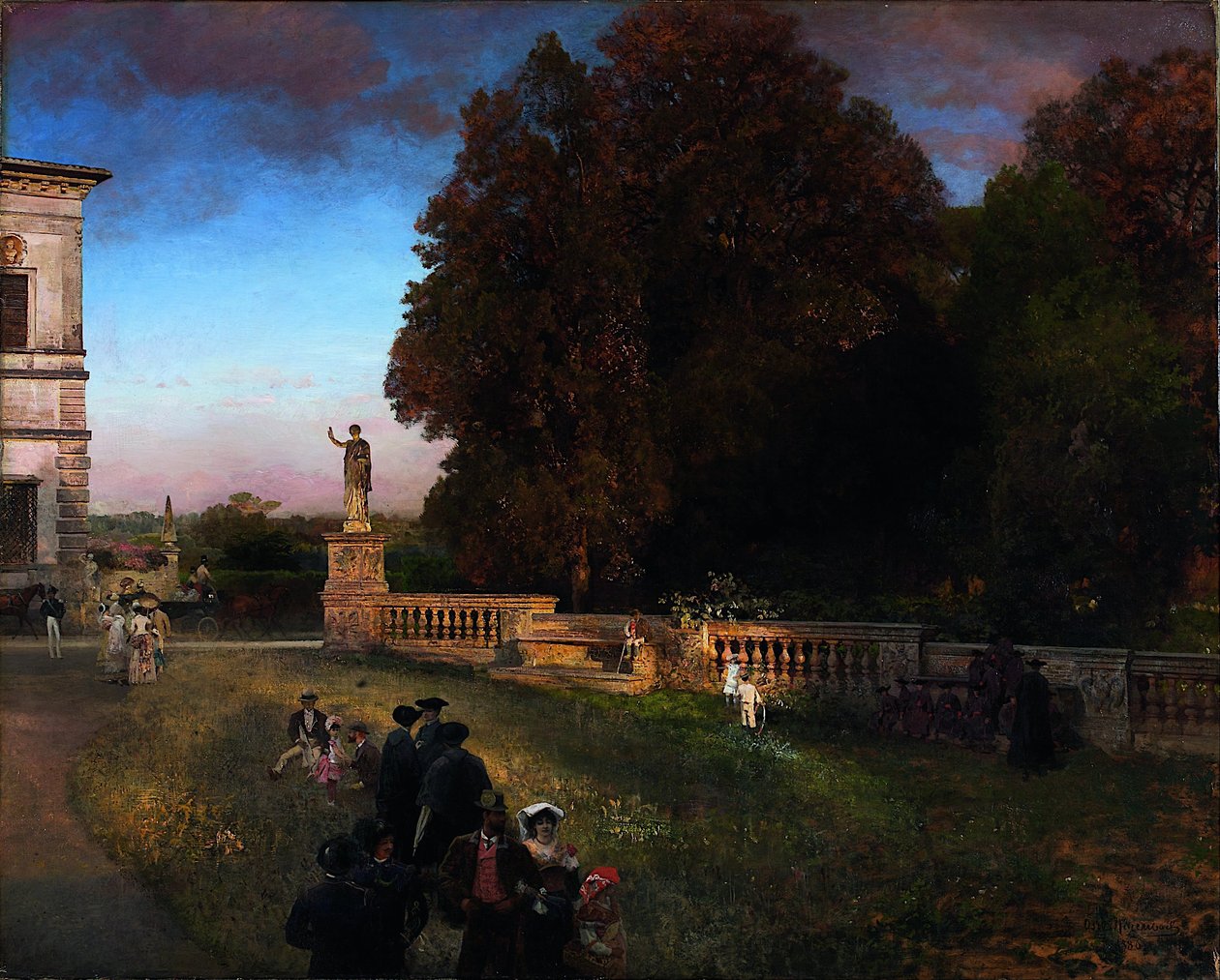 W parku Villa Borghese autorstwa Oswald Achenbach