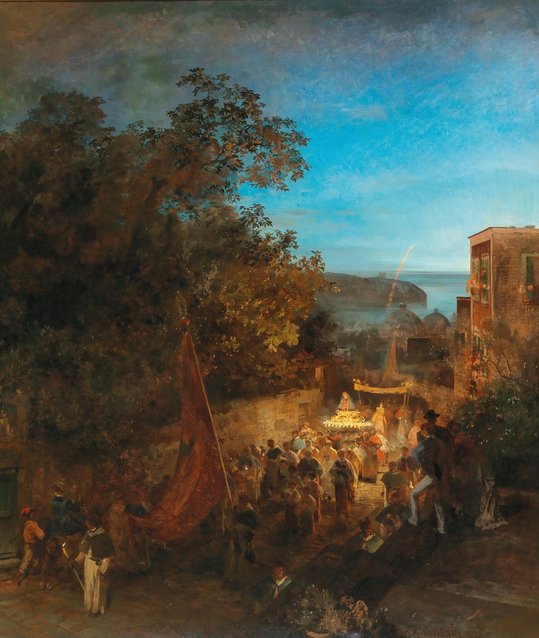 Ischia - Święto św. Anny, Casamicciola autorstwa Oswald Achenbach