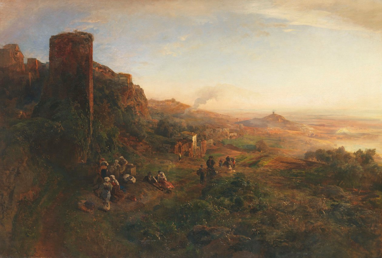 Oswald Achenbach Wieczorny nastrój na Wzgórzach Albańskich autorstwa Oswald Achenbach