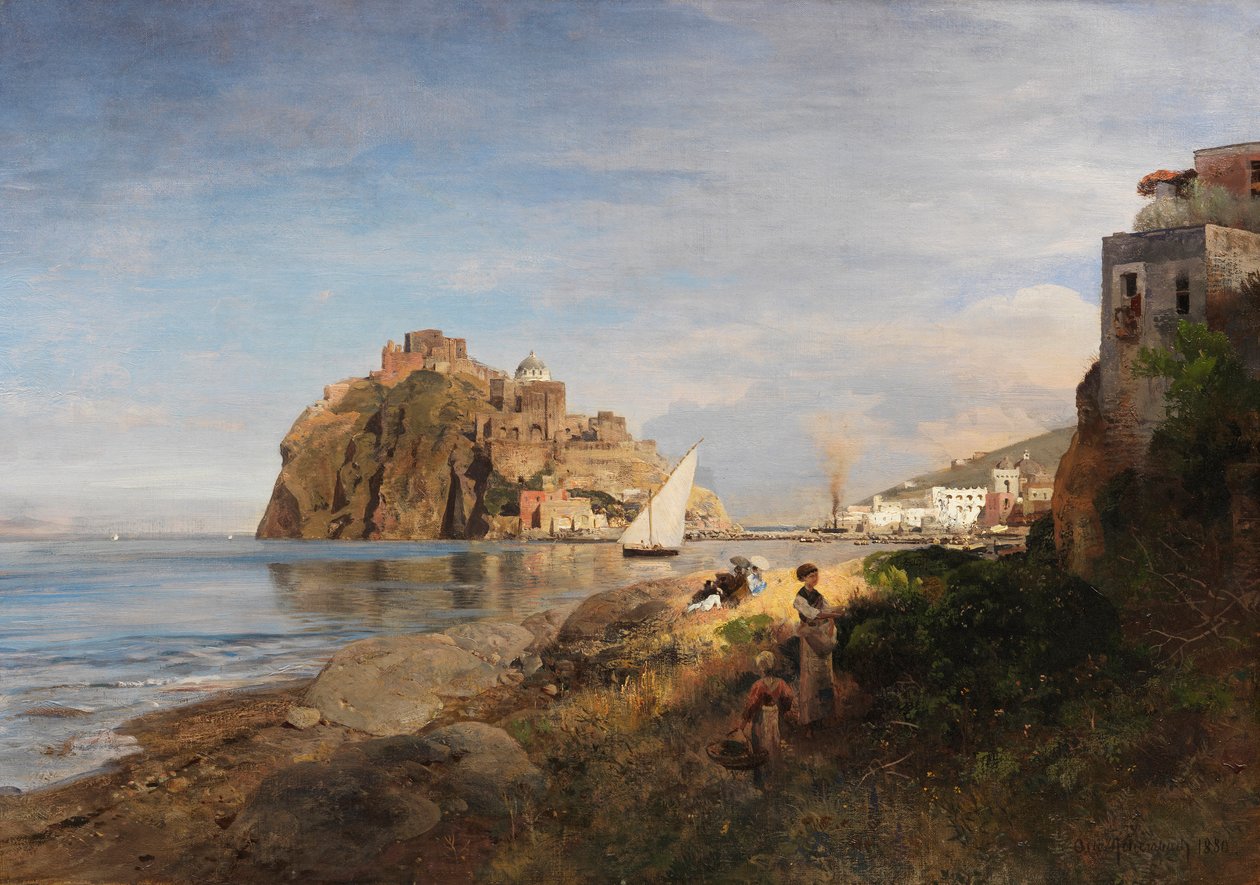Oswald Achenbach Ischia z widokiem na Castello Aragonese 1880 autorstwa Oswald Achenbach