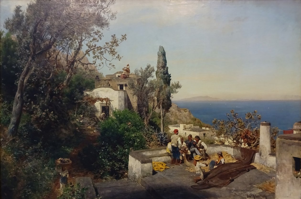 Widok na Zatokę Neapolitańską autorstwa Oswald Achenbach