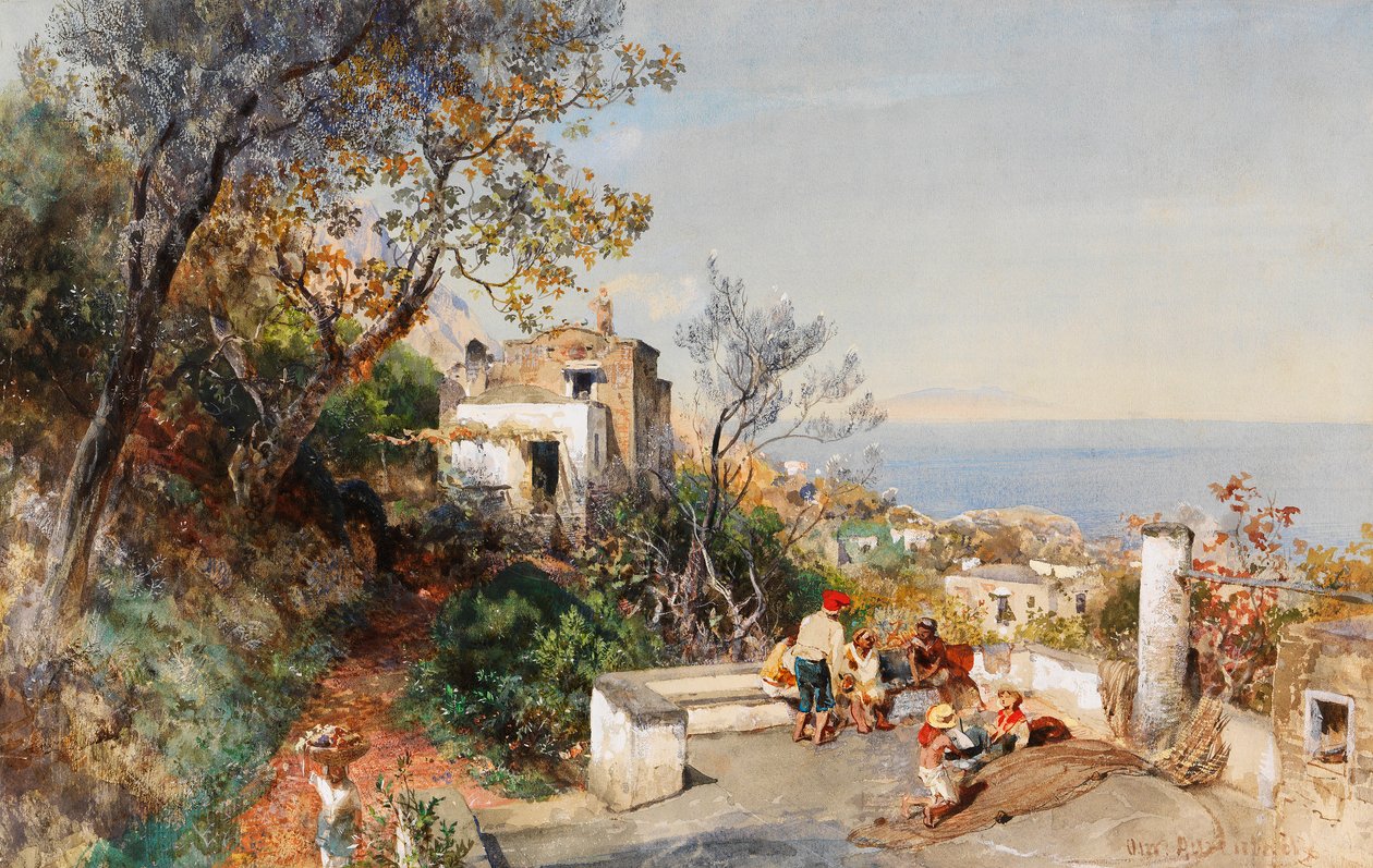 Widok na Zatokę Neapolitańską autorstwa Oswald Achenbach