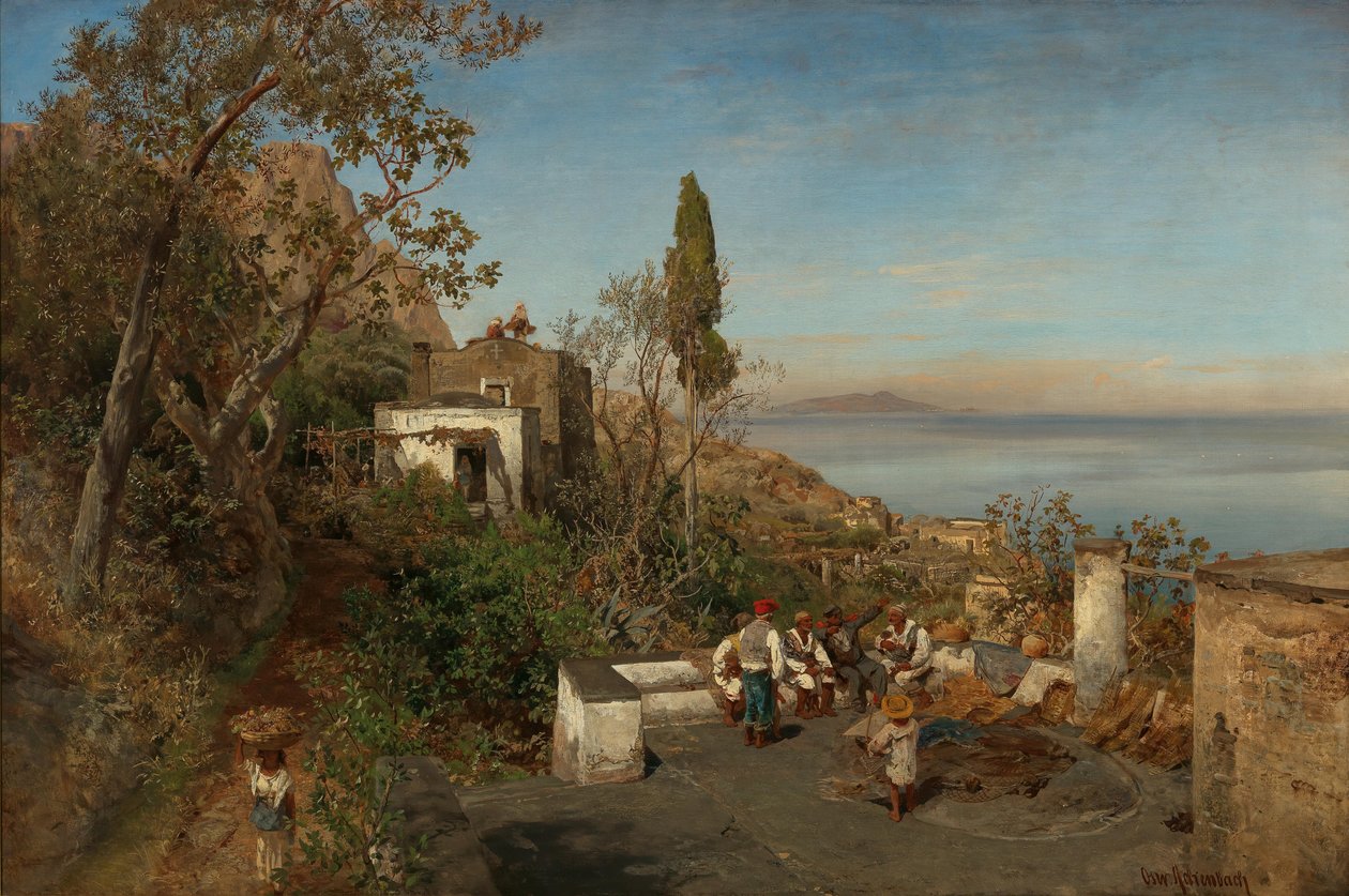 Widok na Zatokę Neapolitańską autorstwa Oswald Achenbach