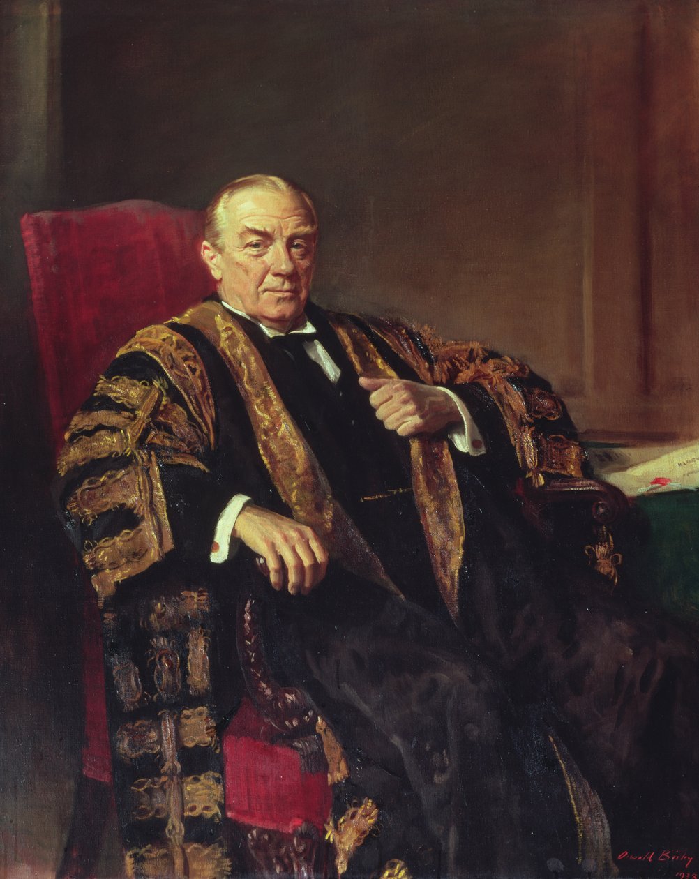 Portret Stanleya Baldwina (1867-1947) (olej na płótnie) autorstwa Oswald Hornby Joseph Birley