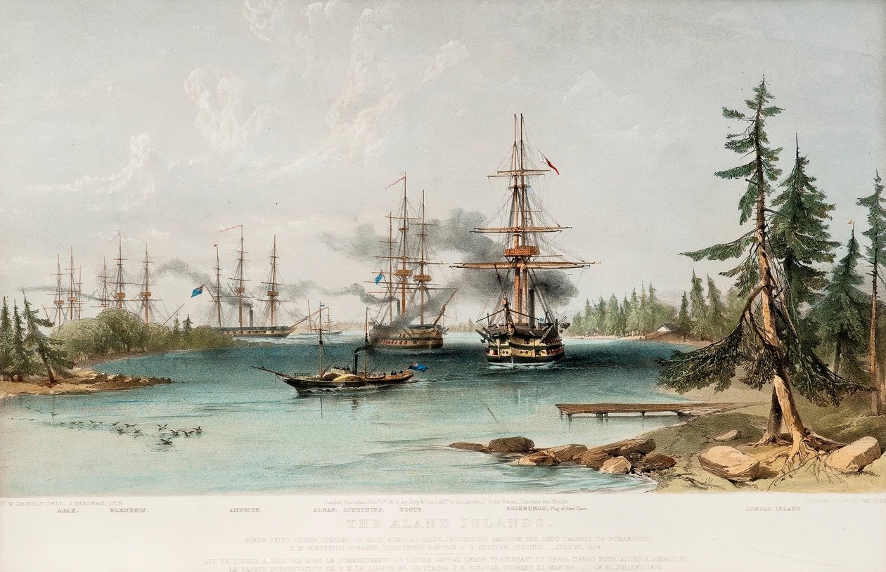 Wyspy Alandzkie 22 lipca 1854 r. 1855 autorstwa Oswald Walters Brierly