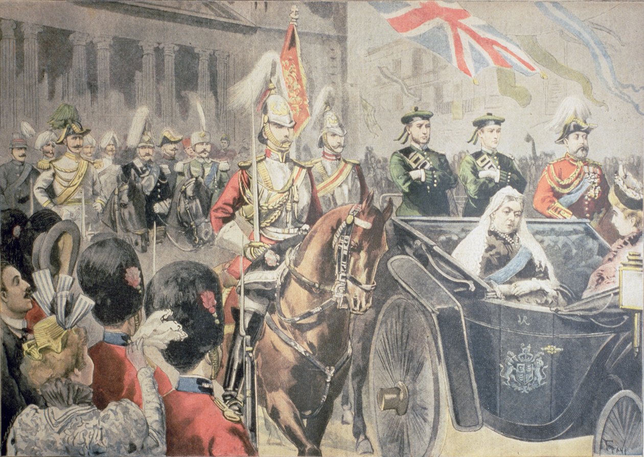 Jubileusz królowej Anglii: Orszak, ilustracja z „Le Petit Journal”, 27 czerwca 1897 (patrz także 116043) autorstwa Oswaldo Tofani