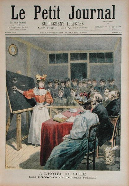 Badanie młodych dziewcząt w ratuszu, Paryż, z Le Petit Journal, 28 lipca 1895 r. autorstwa Oswaldo Tofani