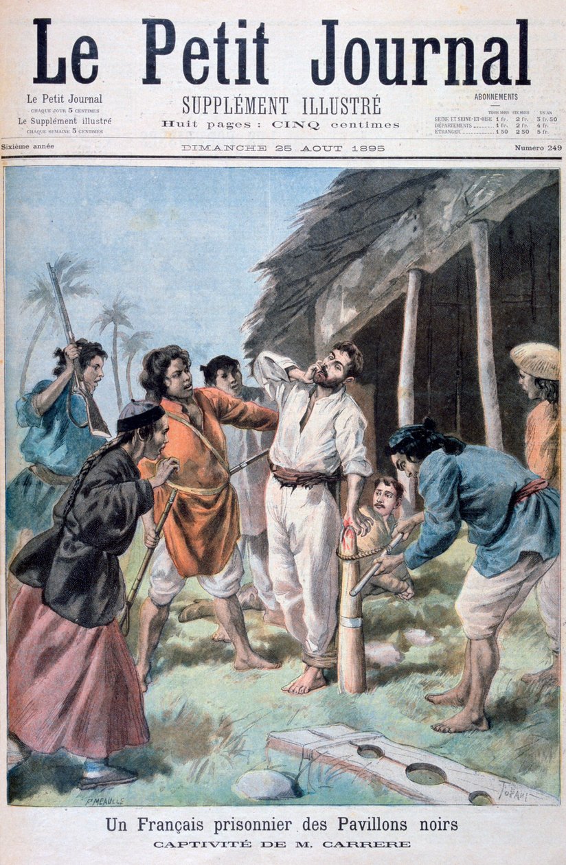 Francuski jeniec, Tonkin, Wietnam, 1895 r. autorstwa Oswaldo Tofani