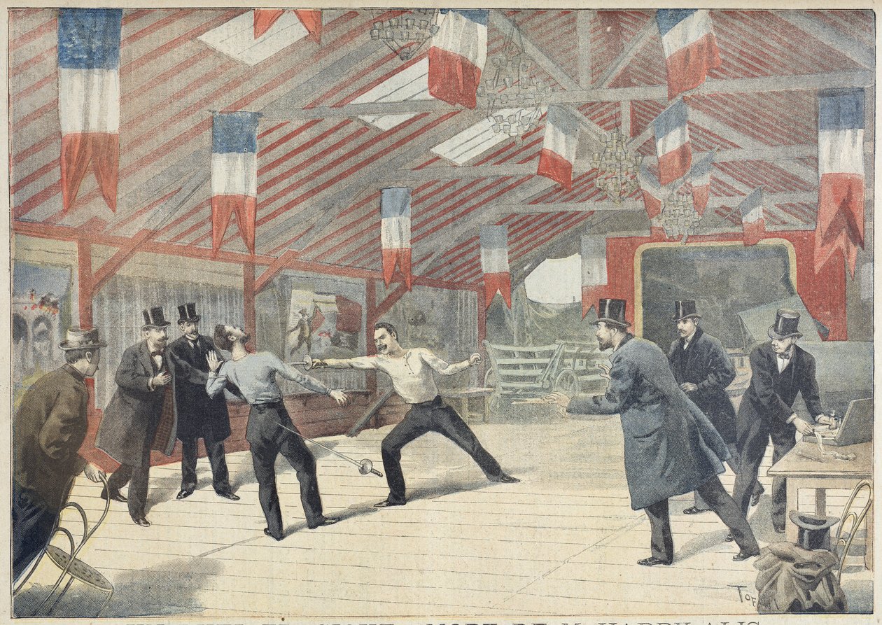 Tragiczny pojedynek: Śmierć monsieur Harry Alis, z „Le Petit Journal”, 17 marca 1895 autorstwa Oswaldo Tofani