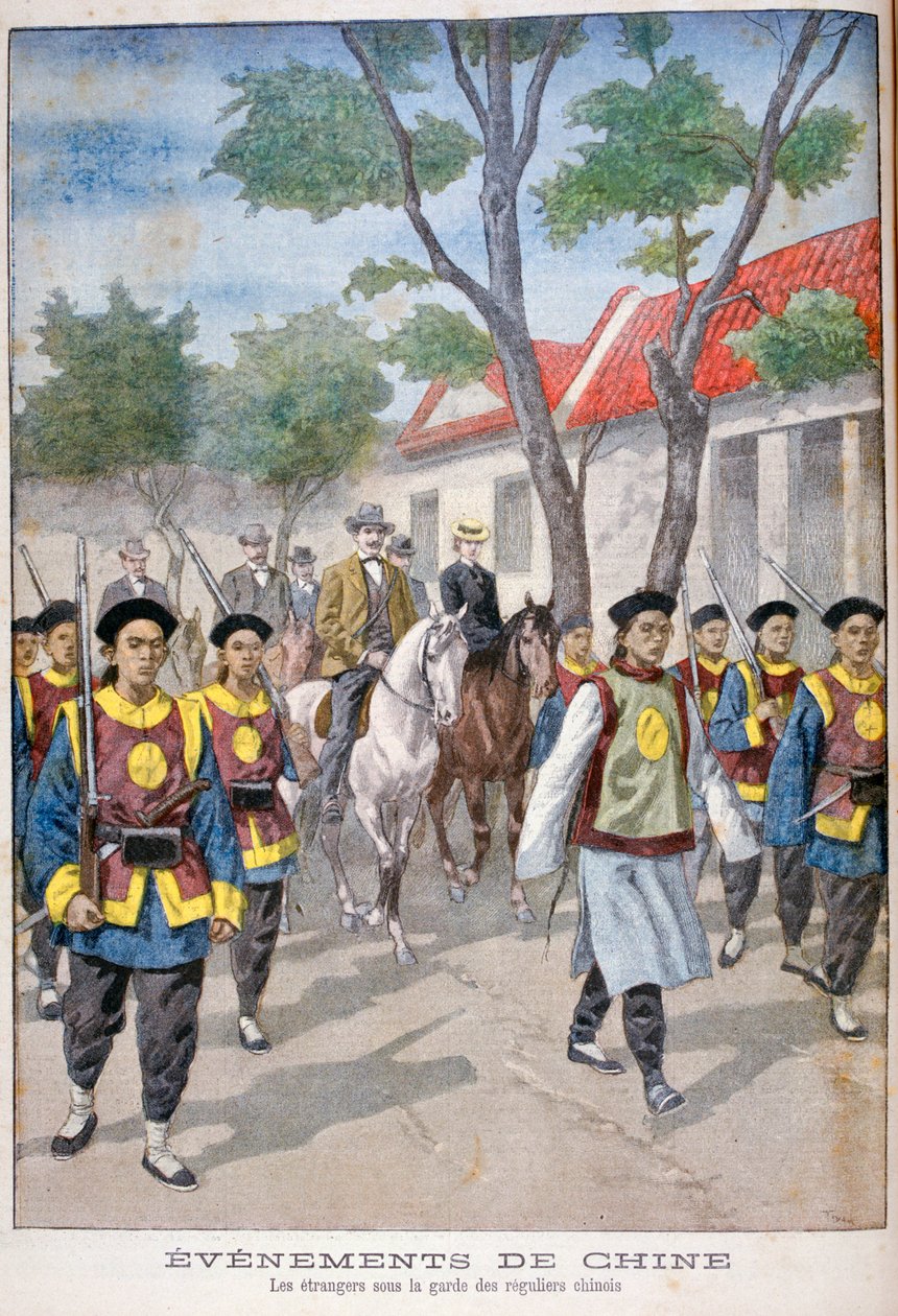 Cudzoziemiec pod strażą regularnej armii chińskiej, Chiny, 1900. autorstwa Oswaldo Tofani