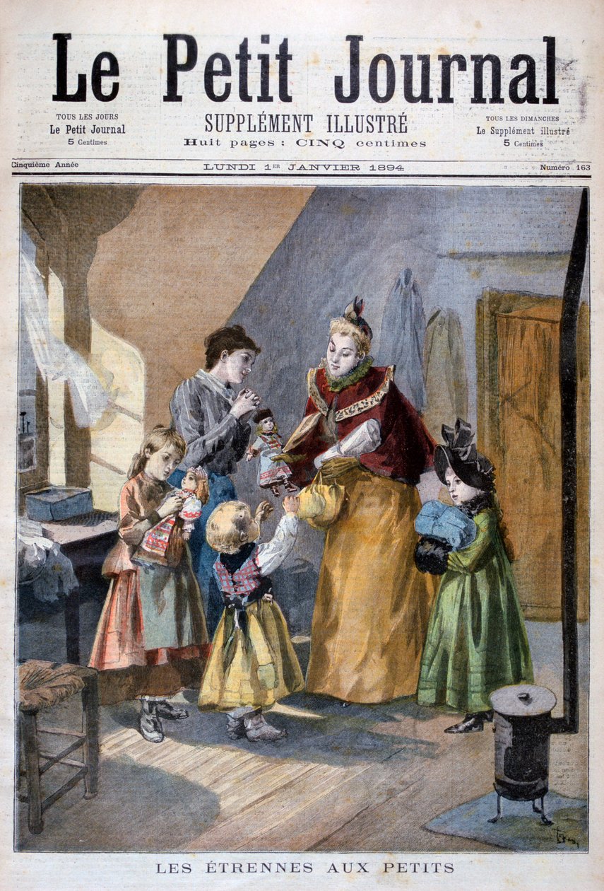 Dzieci otrzymujące prezenty noworoczne, 1894 autorstwa Oswaldo Tofani