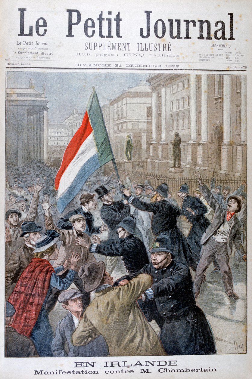 Demonstracja przeciwko Josephowi Chamberlainowi, Irlandia, 1899 autorstwa Oswaldo Tofani