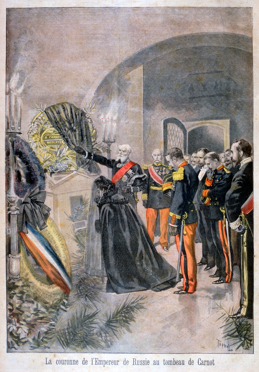 Cesarz Rosji przy grobie Cornot, 1896 autorstwa Oswaldo Tofani