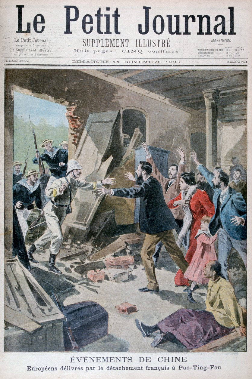 Europejczycy uratowani przez oddział francuskich marines, Pao Ting Fou, Chiny, 1900 autorstwa Oswaldo Tofani