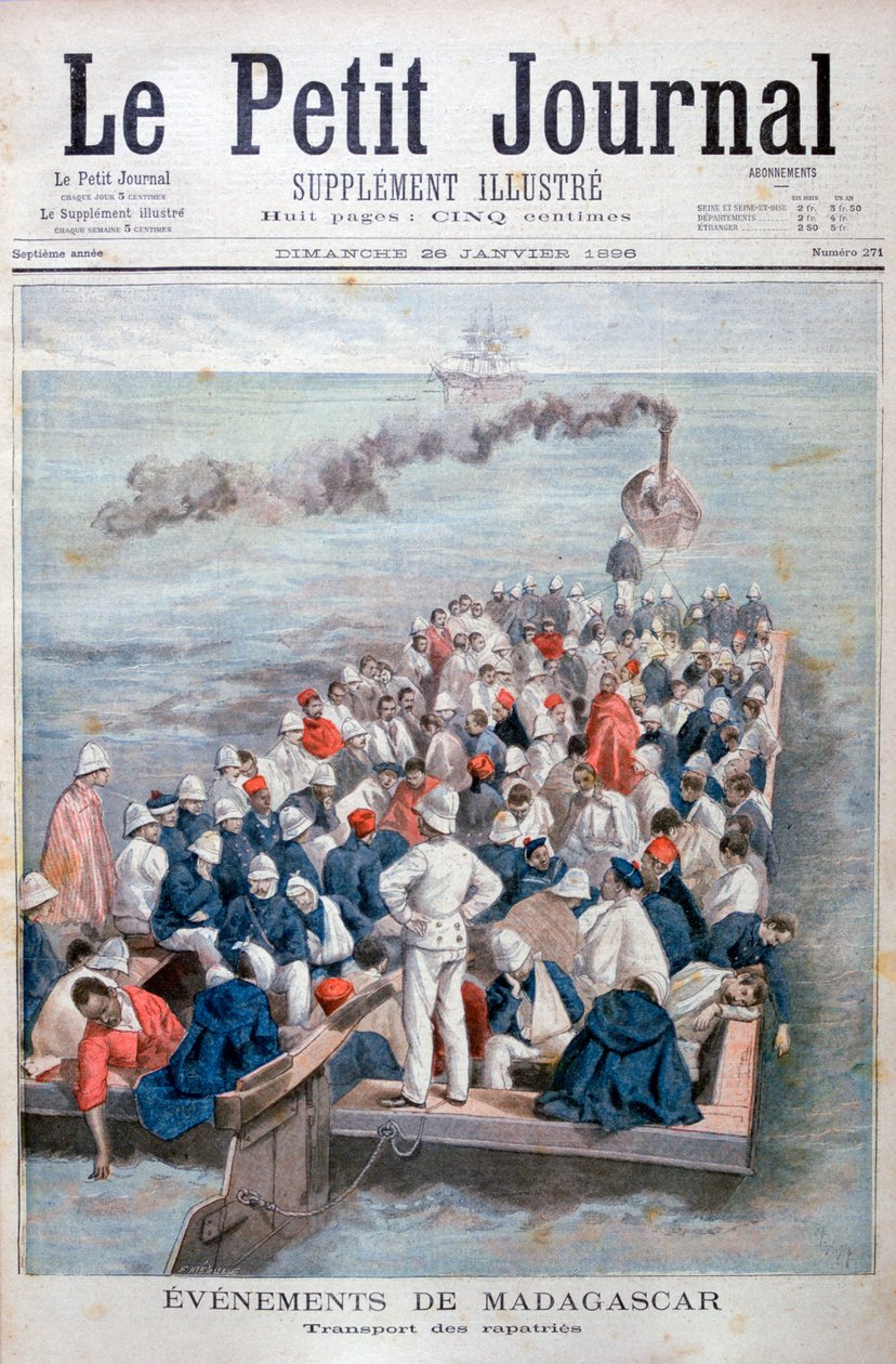 Wydarzenia na Madagaskarze: Repatriacja wojsk francuskich, 1896 autorstwa Oswaldo Tofani