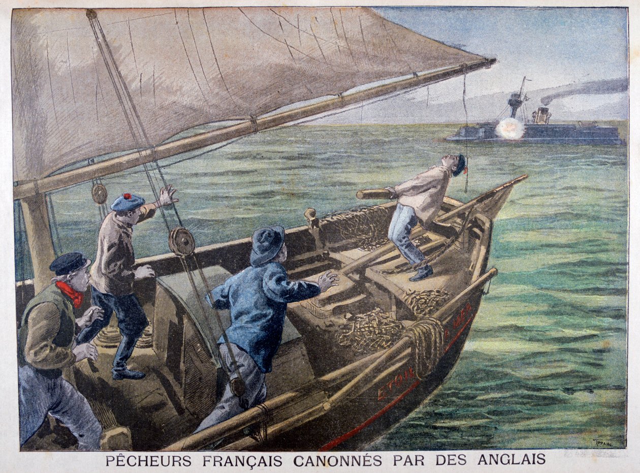 Francuscy rybacy zestrzeleni przez Brytyjczyków, 1899 autorstwa Oswaldo Tofani