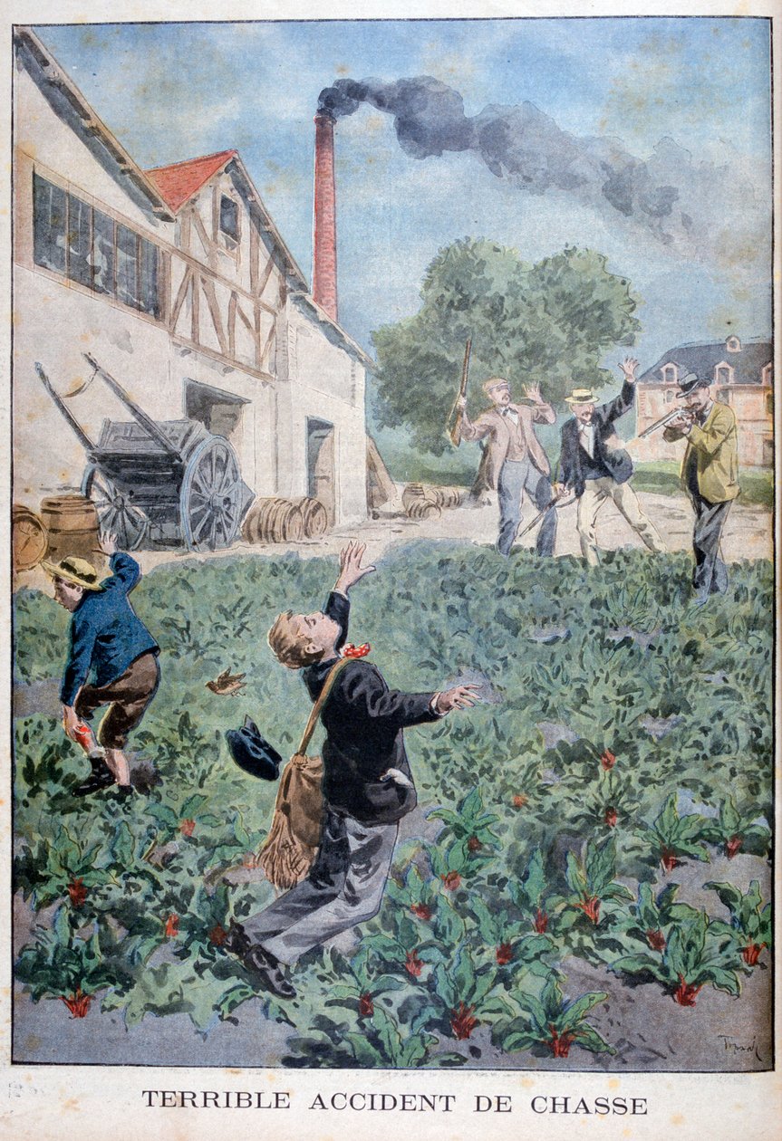 wypadek na polowaniu, 1900 autorstwa Oswaldo Tofani