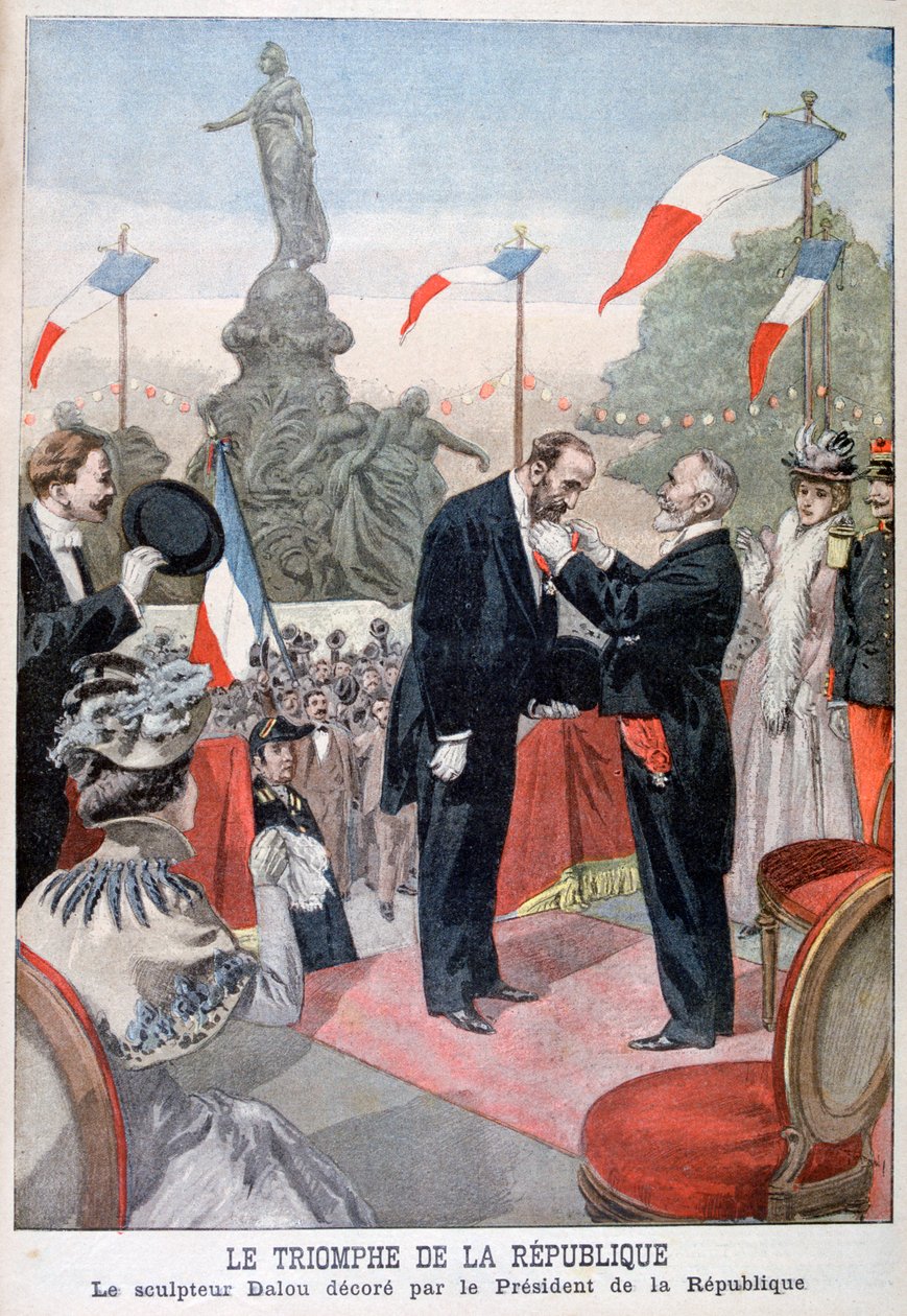 Jules Dalou odznaczony medalem Legii Honorowej przez Emile Loubet, 1899 autorstwa Oswaldo Tofani