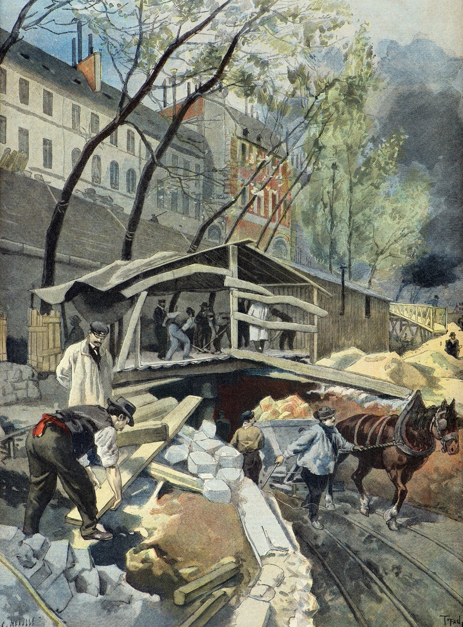 Zakłady Metropolitain w Paryżu w 1899 r. (rycina) autorstwa Oswaldo Tofani