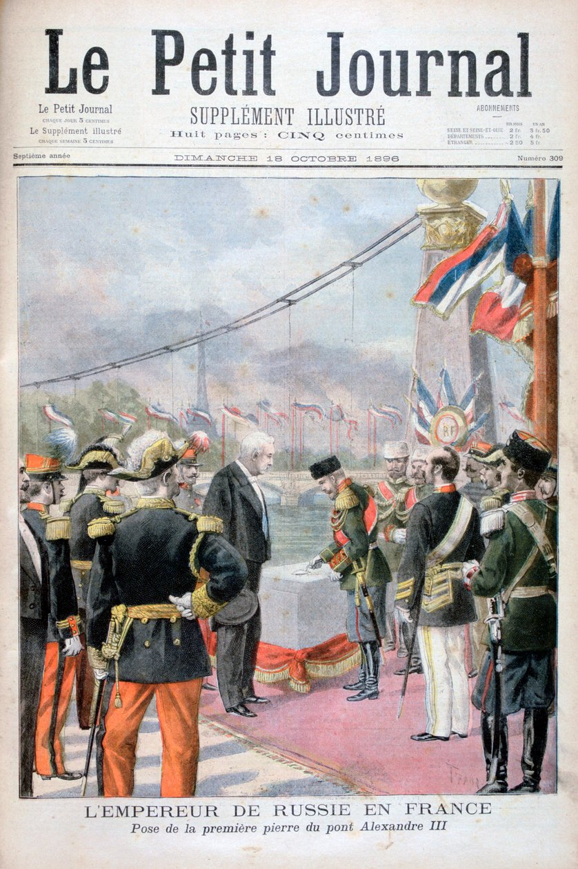 Mikołaj II z Rosji i Félix Faure, prezydent Republiki Francuskiej, 1896 autorstwa Oswaldo Tofani