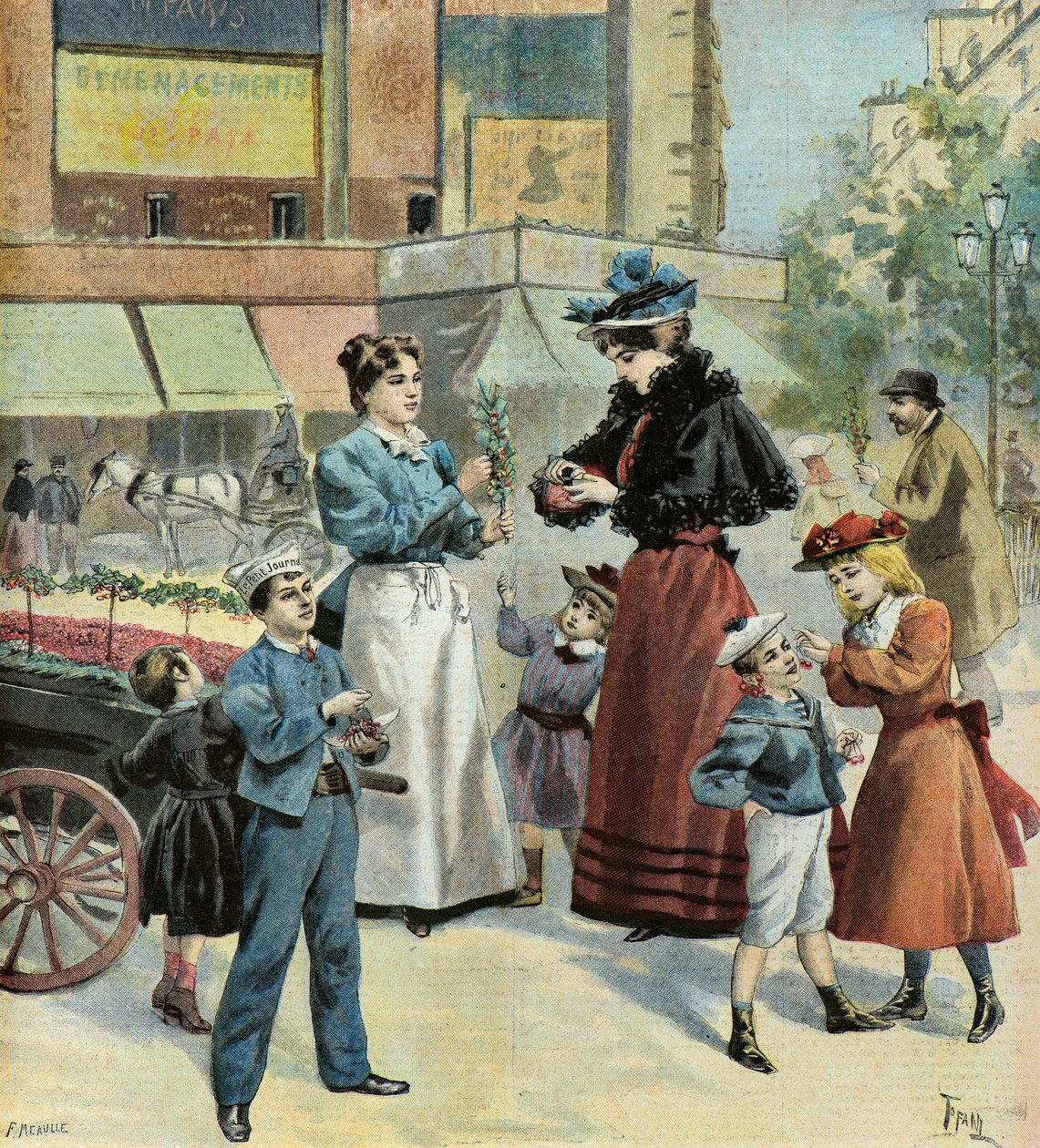 Paryż wiosną, 1895 (ilustracja) autorstwa Oswaldo Tofani
