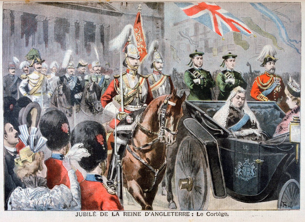 Procesja, Diamentowy Jubileusz Królowej Wiktorii, 1897 autorstwa Oswaldo Tofani
