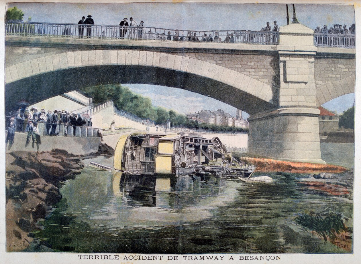 Okropny wypadek tramwajowy, Besancon, Francja, 1899 autorstwa Oswaldo Tofani