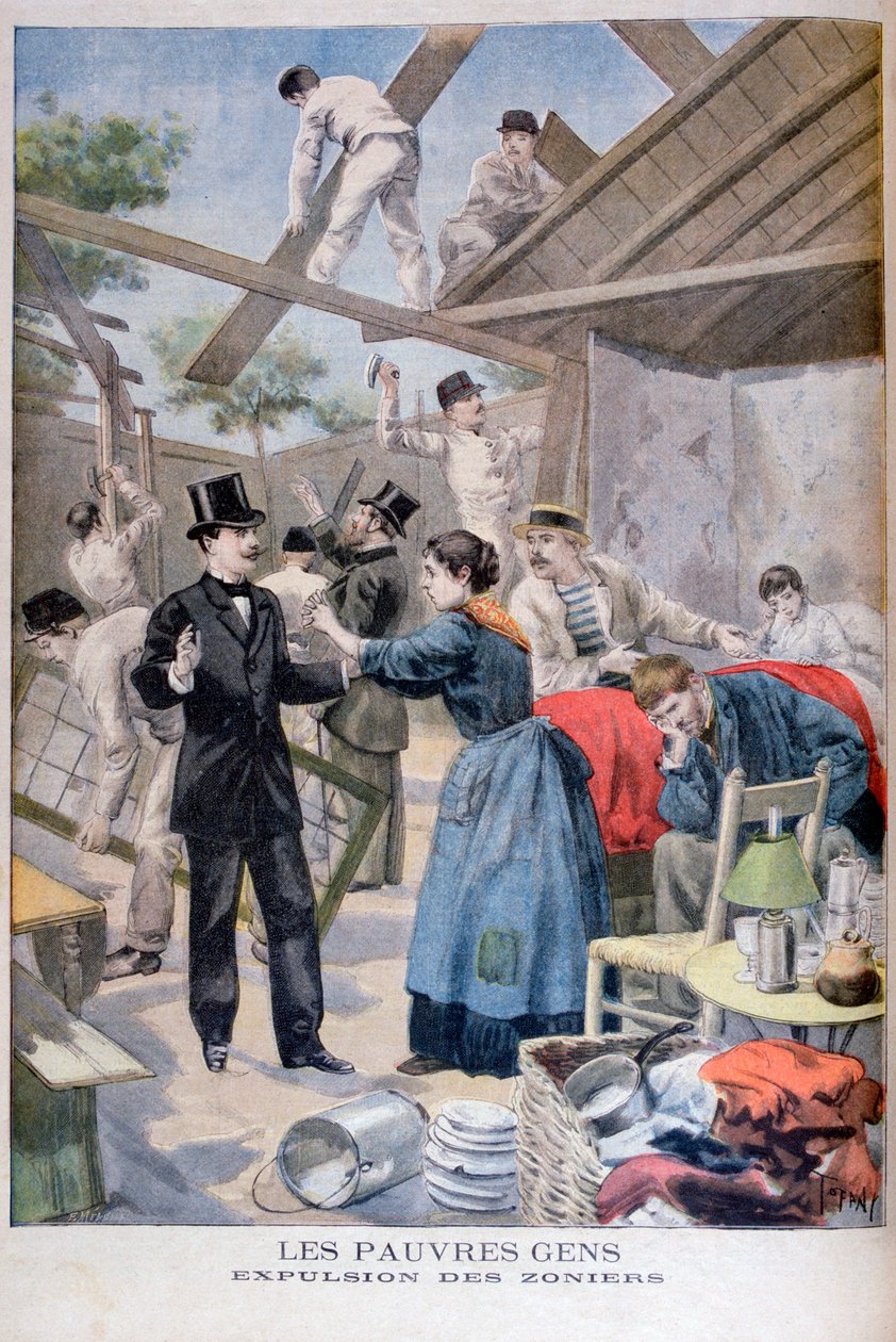 Wypędzenie biednych ze slumsów, 1895 autorstwa Oswaldo Tofani