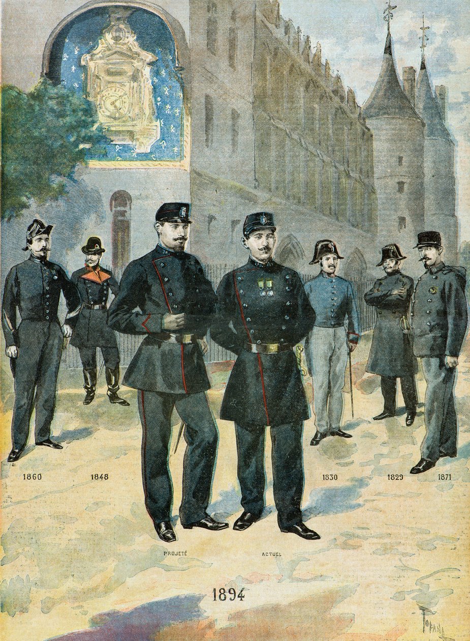 Różne stroje francuskiej policji autorstwa Oswaldo Tofani