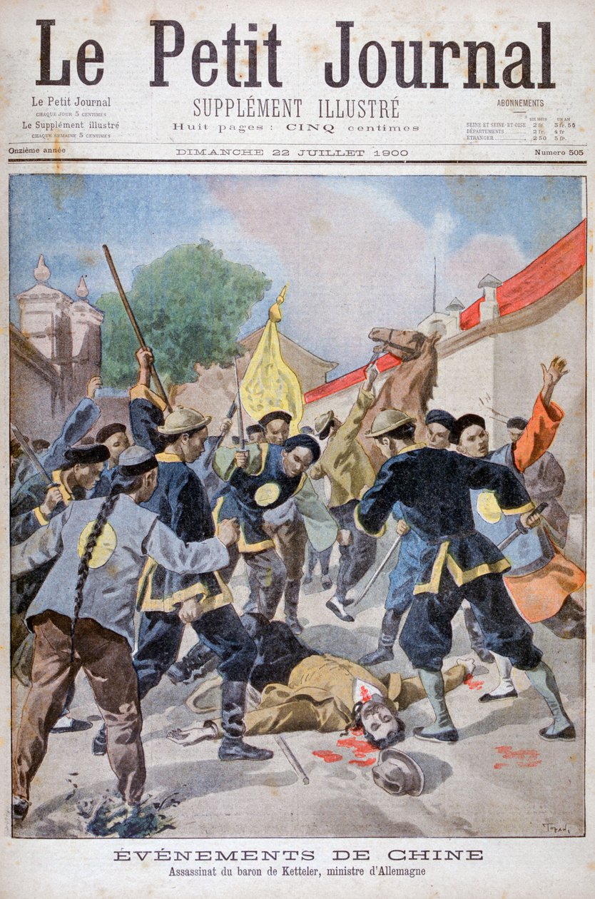 Morderstwo barona Kettelera, niemieckiego ministra, Chiny, 1900 autorstwa Oswaldo Tofani