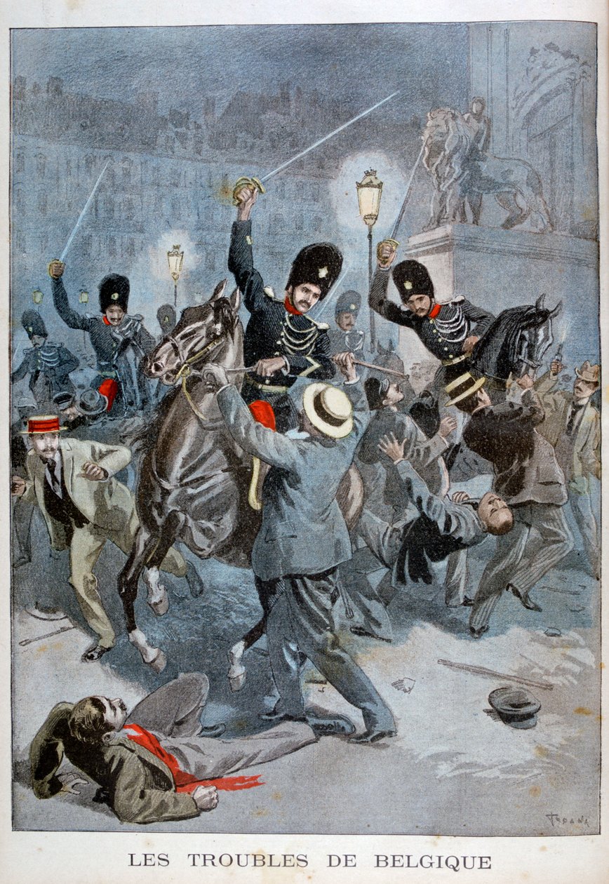 Kłopoty w Belgii, 1899 autorstwa Oswaldo Tofani