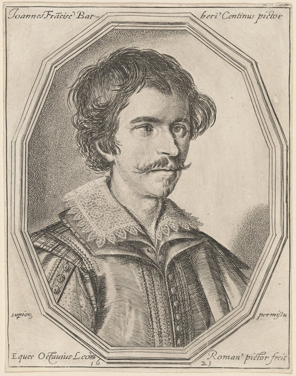 Giovanni Francesco Barbieri, zwany Guercino autorstwa Ottavio Leoni
