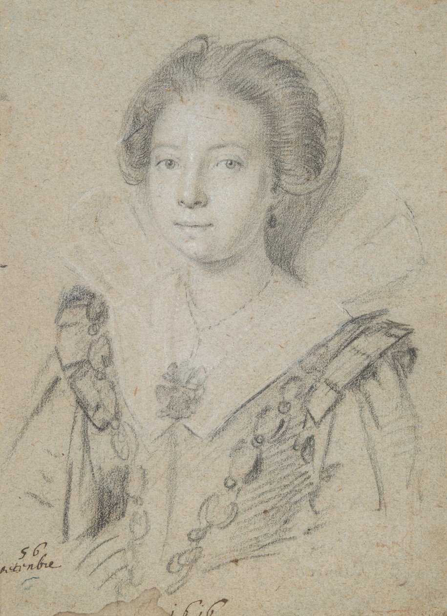 Portret młodej damy z rodu Anjou autorstwa Ottavio Leoni