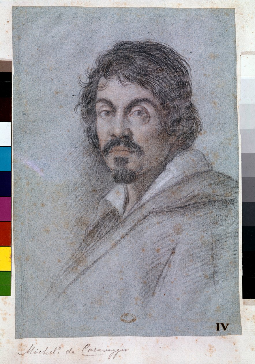 Portret Michelangelo Merisi da Caravaggio (pastel na brystolu, ok. 1621) autorstwa Ottavio Mario Leoni