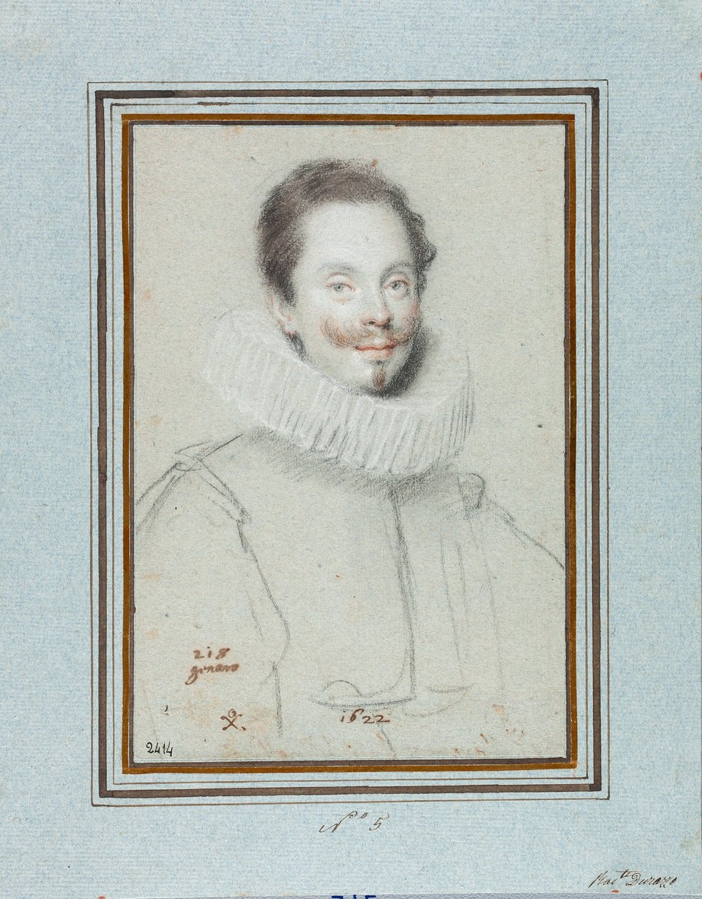 Portret markiza Paris Pinelli (XVII w.) Rysunek Ottavio Leoni (1578-1630) Geny XVII w., Musei di Strada Nuova, Fondo Disegni, inw. 2414 autorstwa Ottavio Mario Leoni